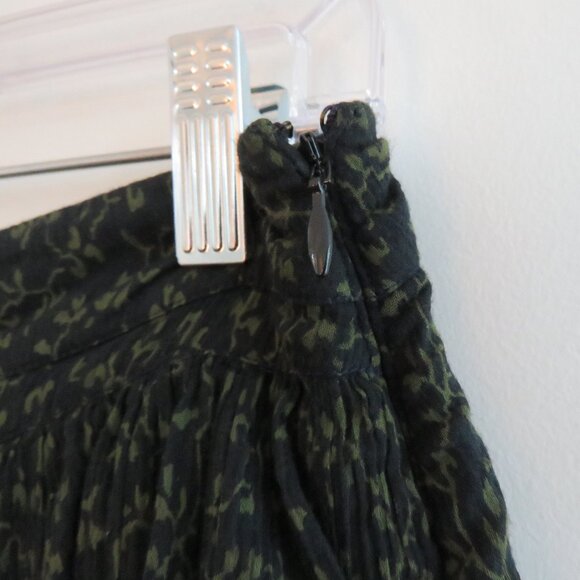 ULLA JOHNSON Ella Tiered Micro Dark Floral Ruffle Crepe Skirt Academia Boho 4 - Picture 4 of 11